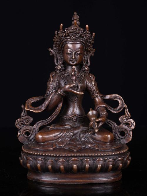 [vajrasattva], [buddhist Handmade Statue, [chocolate Oxidized]