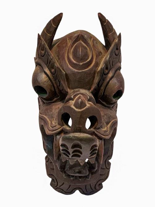 [dragon], Handmade Wooden Mask, Wall Hanging, [painted], Poplar Wood