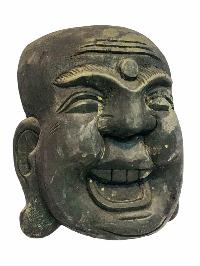 [laughing Buddha], Handmade Wooden Mask, Wall Hanging, [painted], Poplar Wood