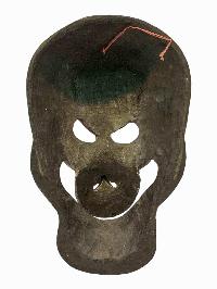 [skull], Handmade Wooden Mask, Wall Hanging, [painted], Poplar Wood