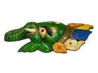 [ganesh], Handmade Wooden Mask, Wall Hanging, [painted], Poplar Wood