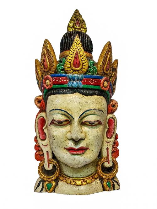 shiva, Handmade Wooden Mask, Wall Hanging, painted, Poplar Wood