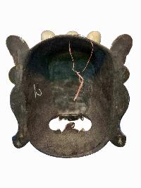 [bhairav], Handmade Wooden Mask, Wall Hanging, [painted], Poplar Wood