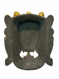 [bhairav], Handmade Wooden Mask, Wall Hanging, [painted], Poplar Wood