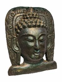 [buddha], Handmade Wooden Mask, Wall Hanging, [painted], Poplar Wood