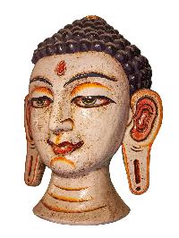 [buddha], Handmade Wooden Mask, Wall Hanging, [painted], Poplar Wood