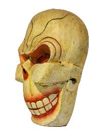 [skull ], Handmade Wooden Mask, Wall Hanging, [painted], Poplar Wood