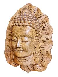 [buddha ], Handmade Wooden Mask, Wall Hanging, [painted], Poplar Wood