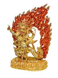 [vajrapani], Buddhist Handmade Statue, [full Gold Plated], [face Painted]