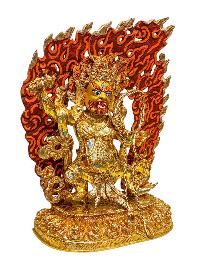 [vajrapani], Buddhist Handmade Statue, [full Gold Plated], [face Painted]