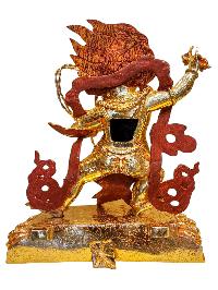 [vajrapani], Buddhist Handmade Statue, [full Gold Plated], [face Painted]