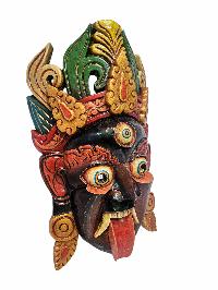 [kali], Handmade Wooden Mask, Wall Hanging, [painted], Poplar Wood