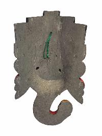 [ganesh], Handmade Wooden Mask, Wall Hanging, [painted], Poplar Wood