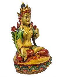 [tara], Buddhist Handmade Wooden Statue, Natural Colour Finishing