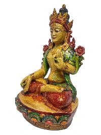 [tara], Buddhist Handmade Wooden Statue, Natural Colour Finishing