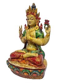 [chenrezig], Buddhist Handmade Wooden Statue, Natural Colour Finishing