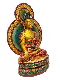 [shakyamuni Buddha], Buddhist Handmade Wooden Statue, Natural Colour Finishing