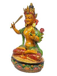 [manjushree], Buddhist Handmade Wooden Statue, Natural Colour Finishing