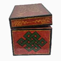 Tibetan Ritual Wooden Tiger Box, Traditional Color Painted