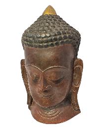 [buddha], Handmade Wooden Mask, Wall Hanging, [painted], Poplar Wood