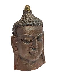 [buddha], Handmade Wooden Mask, Wall Hanging, [painted], Poplar Wood