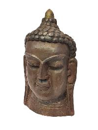 [buddha], Handmade Wooden Mask, Wall Hanging, [painted], Poplar Wood