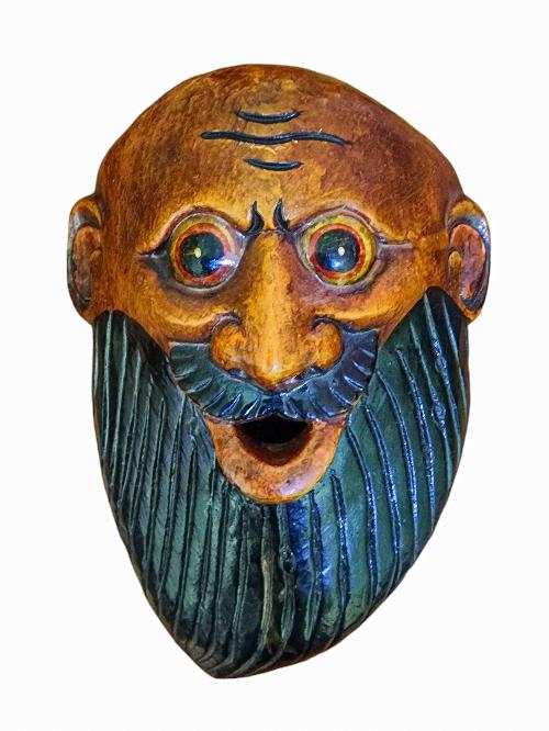 [joker], Handmade Wooden Mask, Wall Hanging, [painted], Poplar Wood