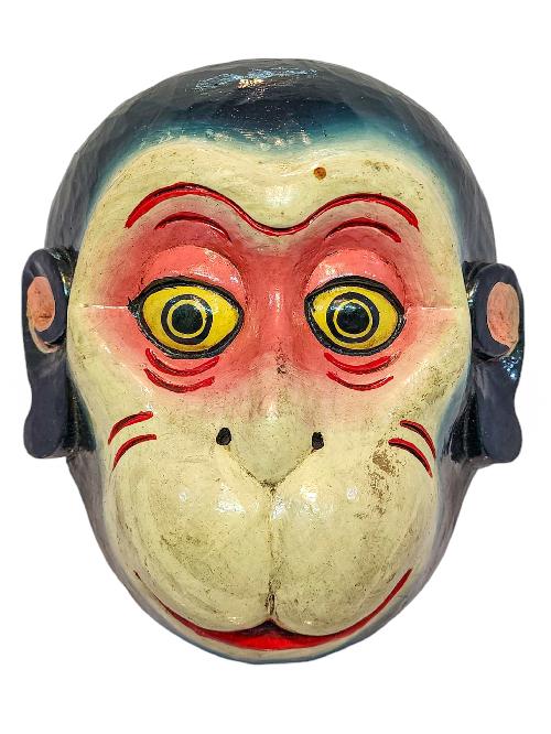 [monkey], Handmade Wooden Mask, Wall Hanging, [painted], Poplar Wood