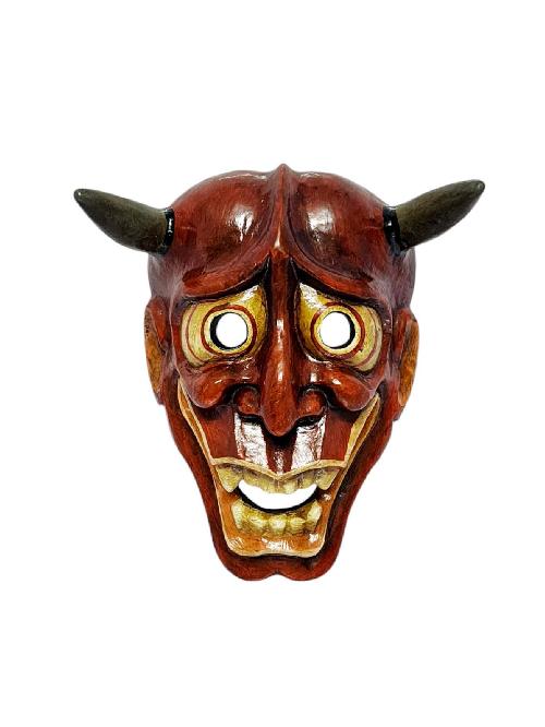 [Onni Devil], Handmade Wooden Mask, Wall Hanging, Painted, Poplar Wood-33813