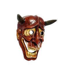 [onni Devil], Handmade Wooden Mask, Wall Hanging, Painted, Poplar Wood