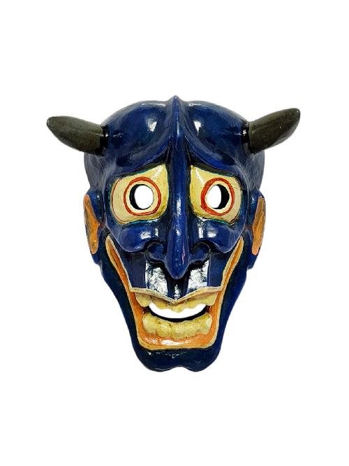 [onni Devil], Handmade Wooden Mask, Wall Hanging, Painted, Poplar Wood