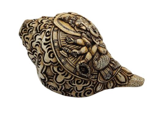 Conch Shell With [ganesh] Hand Carved