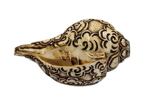 Conch Shell With [yellow Jambhala] Hand Carved