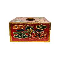 Wooden Serviette Napkin Holder,with [red] Painted, [cloud] Design, Tissue Box