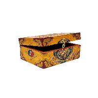 Tibetan Ritual Wooden [fish] Design  Box, Traditional Color Painted