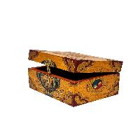 Tibetan Ritual Wooden [fish] Design  Box, Traditional Color Painted