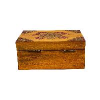 Tibetan Ritual Wooden [fish] Design  Box, Traditional Color Painted