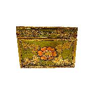  Tibetan Box With One Drawer And Top Opening Cabinet, [painted Green]