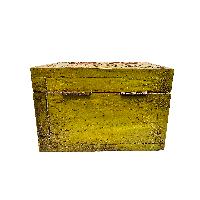  Tibetan Box With One Drawer And Top Opening Cabinet, [painted Green]