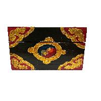 Tibetan Ritual Wooden [fish] Design  Box, Traditional Color Painted