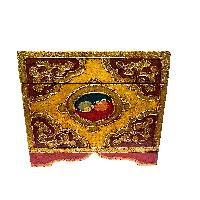 Tibetan Ritual Wooden [flower] Design  Box, Traditional Color Painted