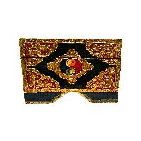 Tibetan Ritual Wooden [double Dorje] Design  Box, Traditional Color Painted