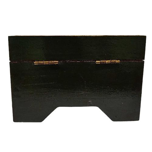 Tibetan Ritual Wooden [double Dorje] Design Box, Traditional Color Painted