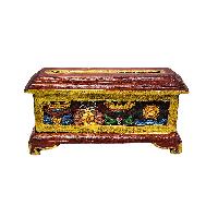 Tibetan Ritual Wooden Incense Burner, Traditional Color Painted