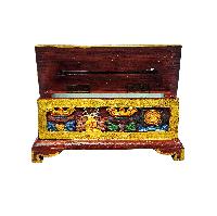 Tibetan Ritual Wooden Incense Burner, Traditional Color Painted