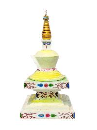 Buddhist Handmade Wooden Stupa, With [shakyamuni Buddha], [traditional Color]