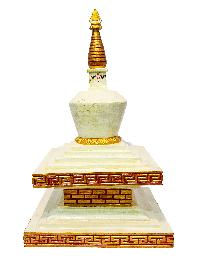 Buddhist Handmade Wooden Stupa, With [vairochana Buddha], [traditional Color]