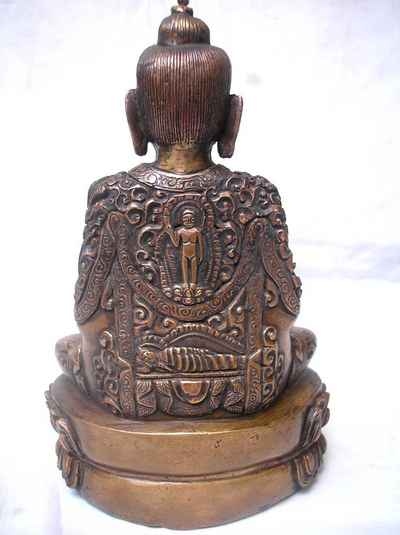 Amitabha Buddha Statue, [chocolate Oxidized], [old Post], [remakable]