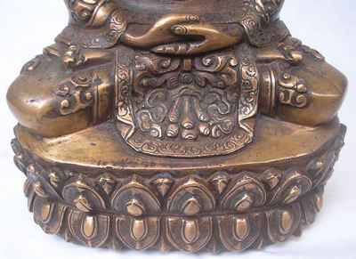 Amitabha Buddha Statue, [chocolate Oxidized], [old Post], [remakable]