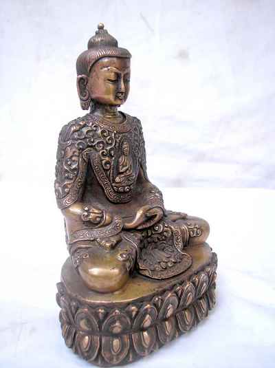 Amitabha Buddha Statue, [chocolate Oxidized], [old Post], [remakable]